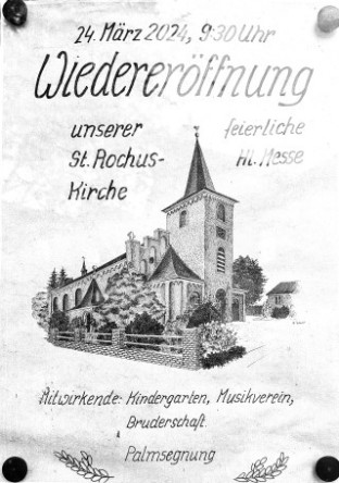 Plakat - Wiedereröffnung St. Rochus am 24. März 2024