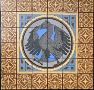 Kirche St. Gudula in Rhede - V&B Fliesentableau "Adler", Foto: Hermann-Josef Heinen 2025
