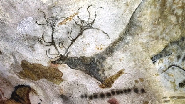 Lascaux IV, Höhlenmalerei, Hirsch mit Geweih - Foto: Hermann-Josef Heinen (2018)